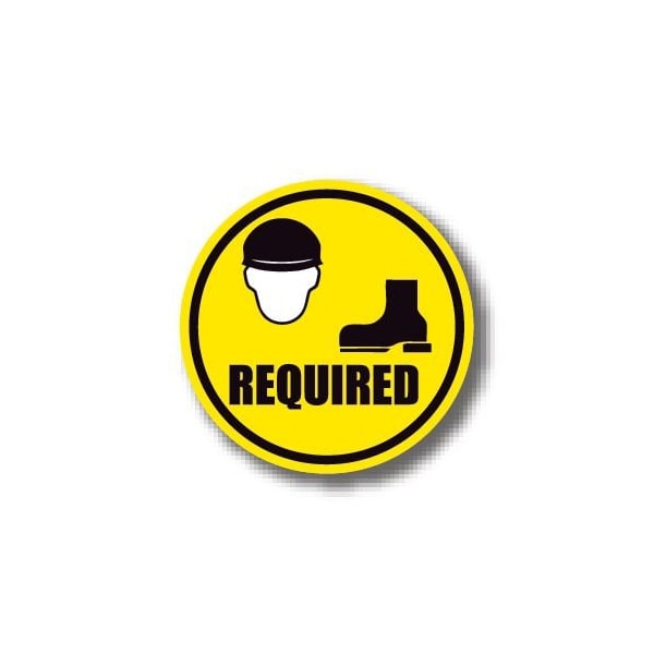Ergomat 20in CIRCLE SIGNS - Hard Hat & Safety Shoes Required DSV-SIGN 400 #1617 -UEN - main